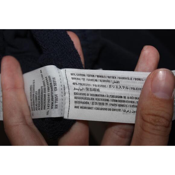 Womens Abercrombie & Fitch Navy Blue Cotton Flannel Sweatpants Joggers Size XS - Picture 4 of 5